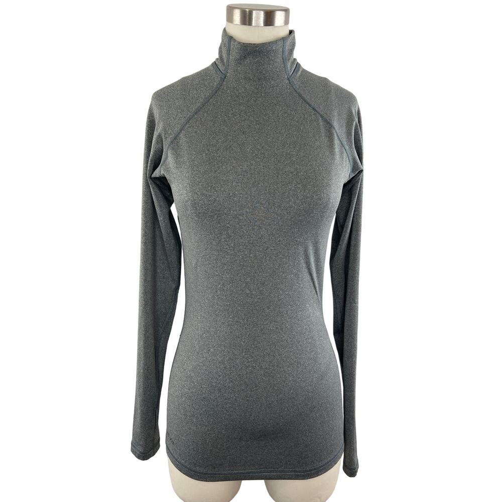 NIKE Pro Dri-Fit Women's Gray Long Sleeve Turtleneck Slim Athletic Top S Small